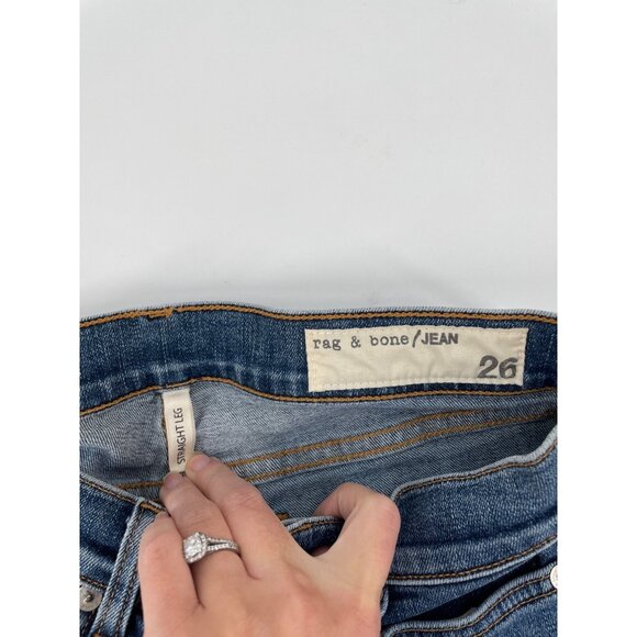 NWT Rag & Bone Womens Straight Leg Low Rise Jeans Size 26 Clean La Paz Blue - Picture 3 of 11